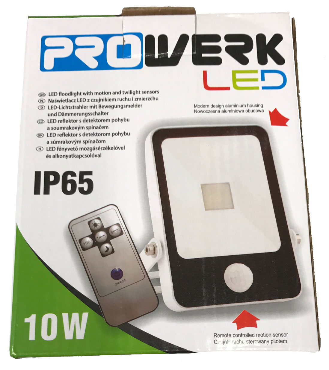 Led wandlamp met sensor dag/nacht Prowerk 10W - IP65 inclusief afstandsbediening