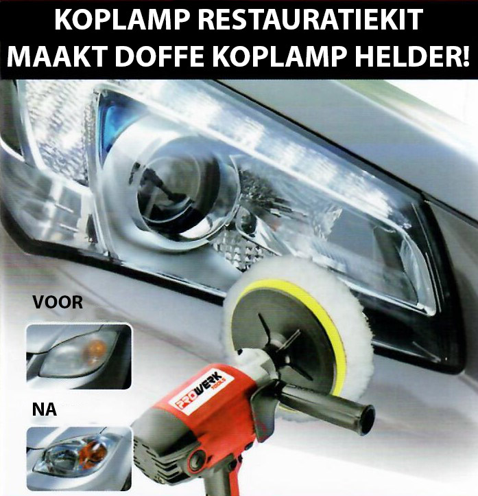 UITVERKOCHT KOMT PAS EIND 2020 - Koplamp restauratie kit - maak uw doffe koplampen weer helder (complete set alles inbegrepen)