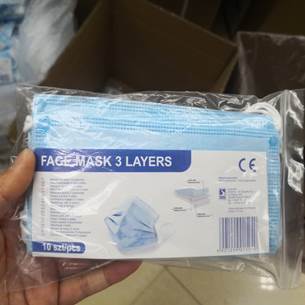 Mondkapjes 3-laags (set van 10 stuks) met elastiek