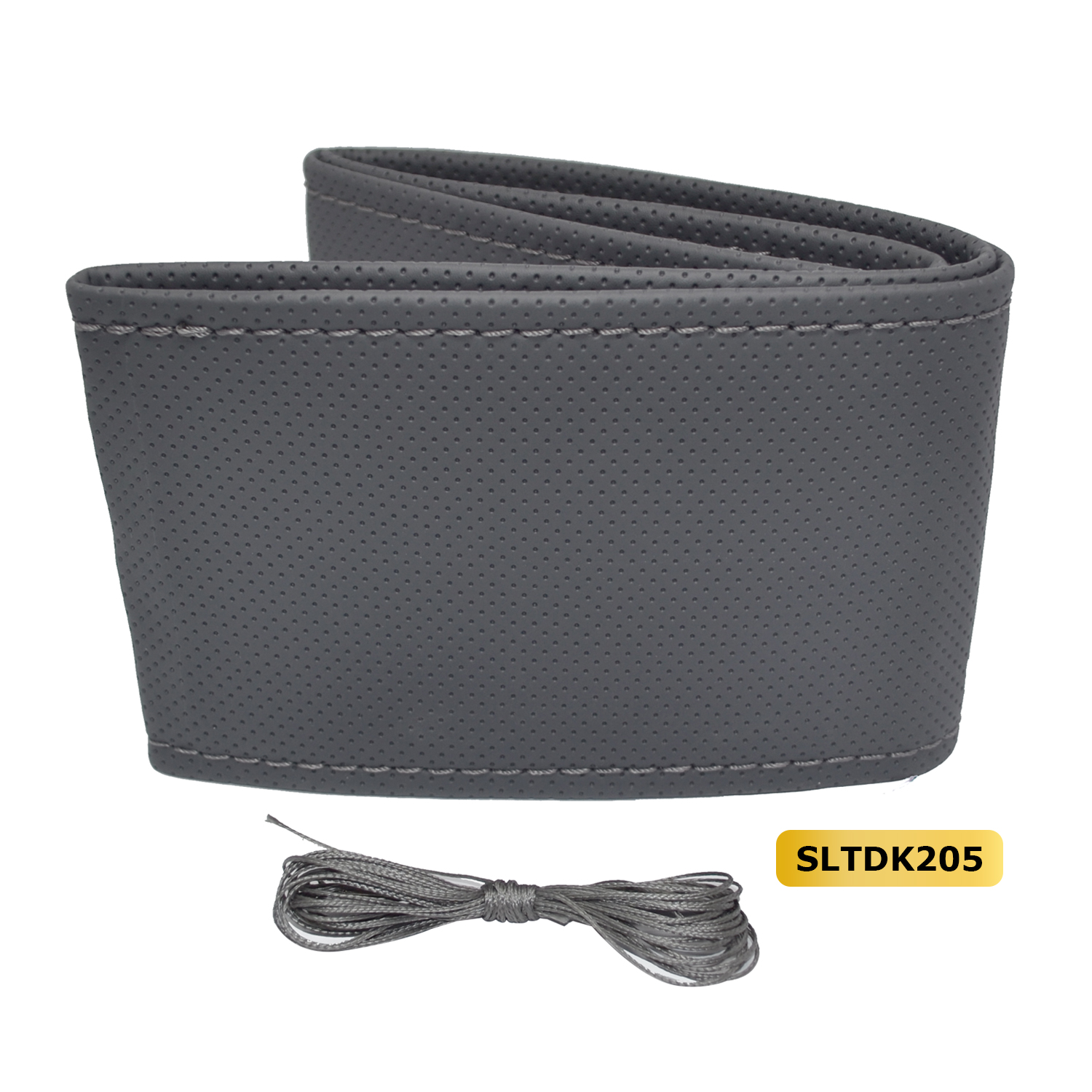 Stuur bekleding (doe-het-zelf) kunstleder geperforeerd - Grijs / grijs stiksel