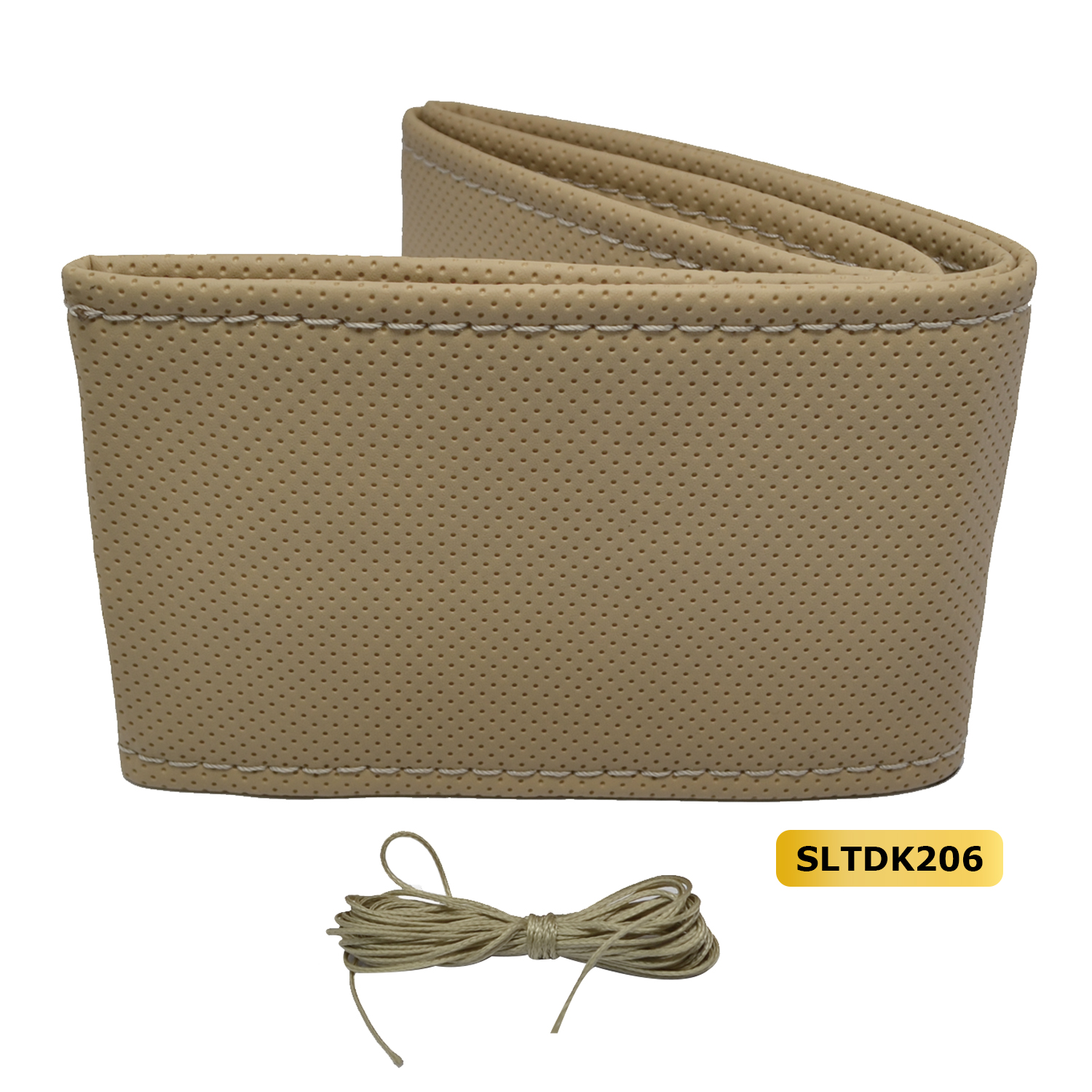 Stuur bekleding (doe-het-zelf) kunstleder geperforeerd - Beige / beige stiksel