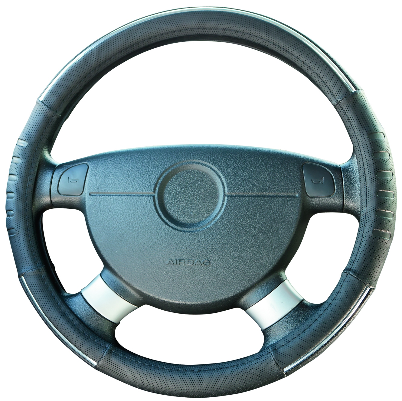 Stuurwielhoes Tuning Chroom / Zwart