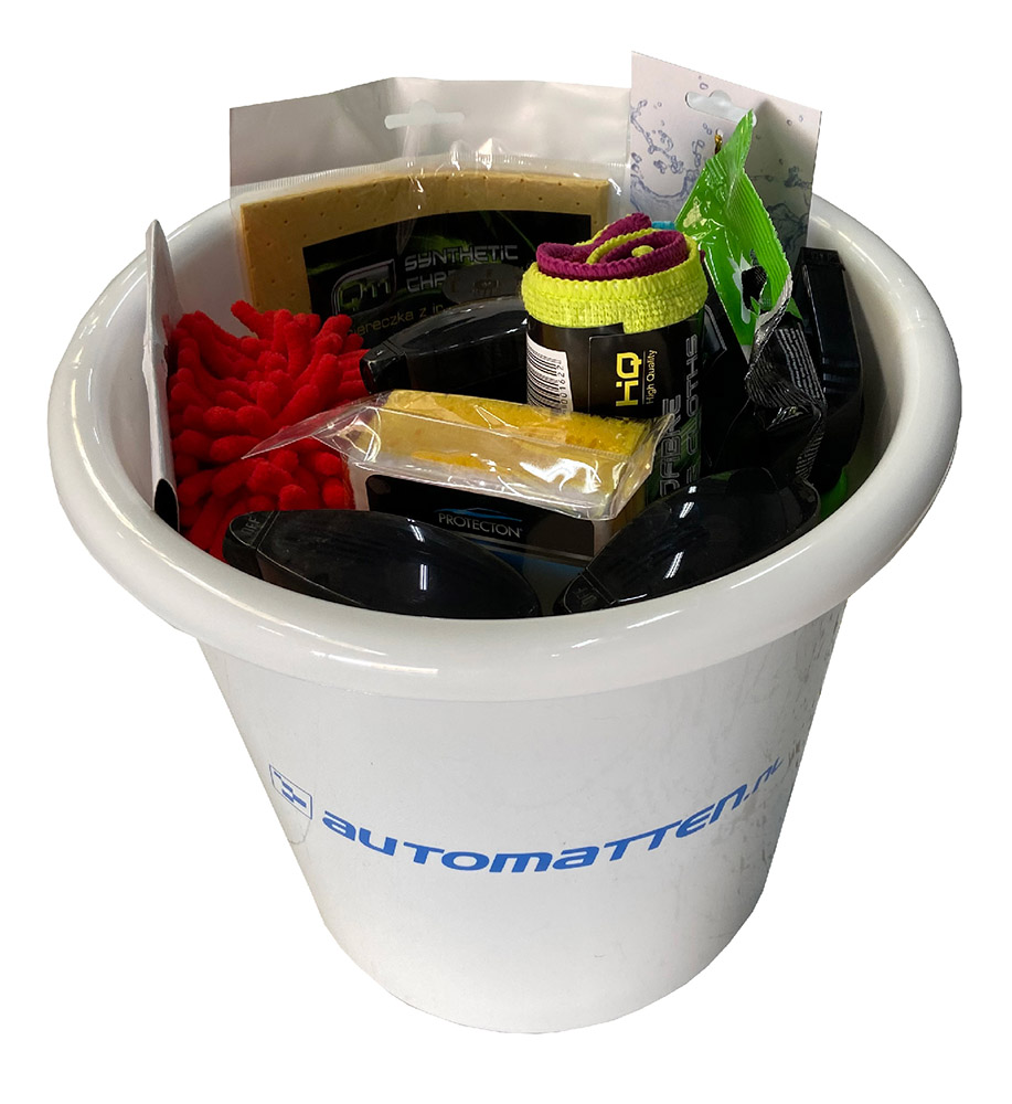 Autowasset XXL (12 delig) alles voor de binnen- en buitenkant van je auto (inclusief gratis emmer)