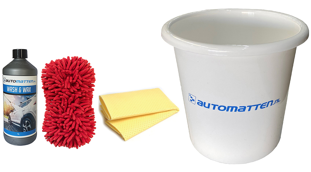 Autowasset L (4-delig) emmer, spons, shampoo en zeem